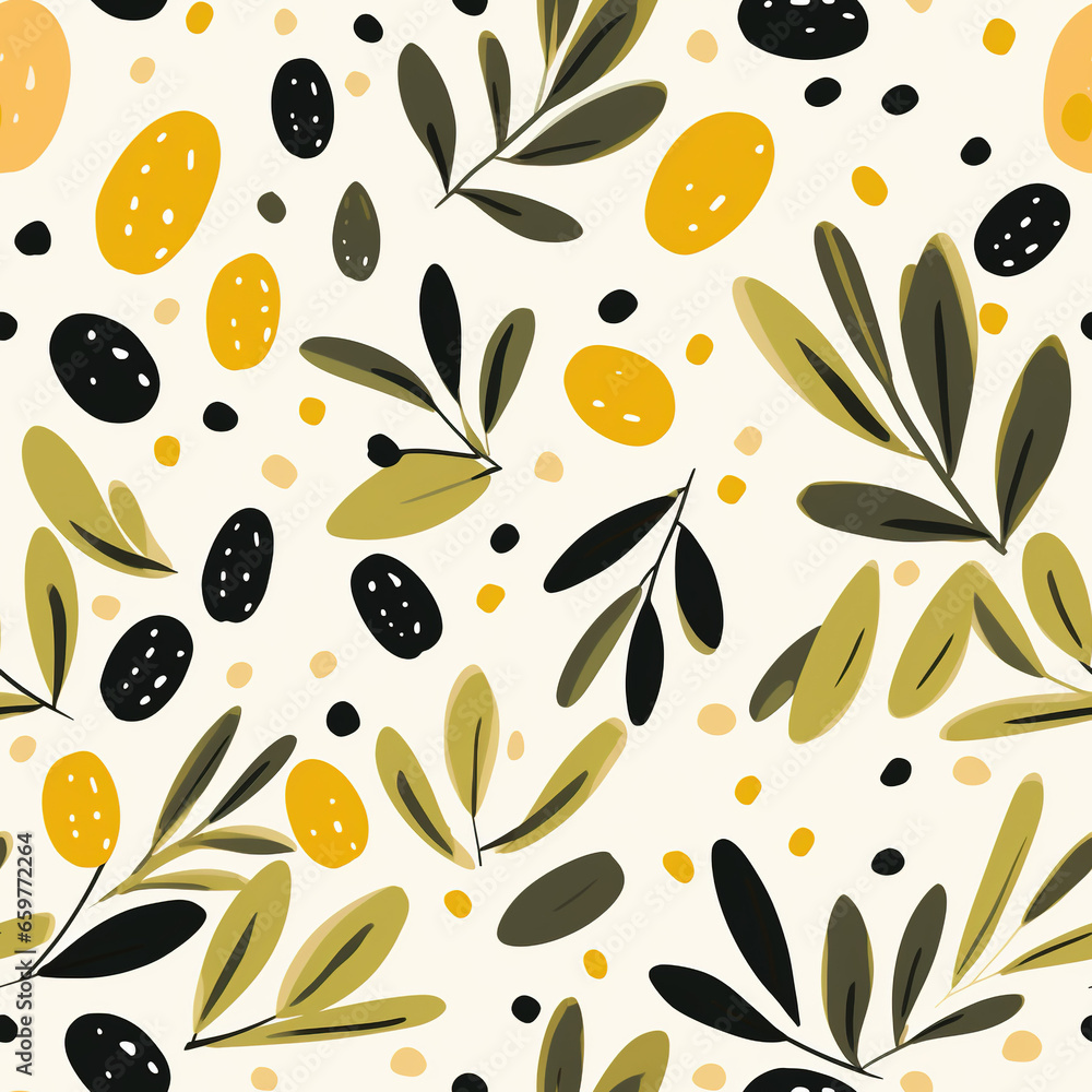 Poster olives pattern minimal digital paper clip art seamless patterns background