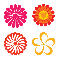 cute bright modern hippie floral icon vector
