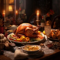 Thanksgiving turkey dinner cinematic