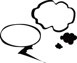 吹き出しのシルエット素材