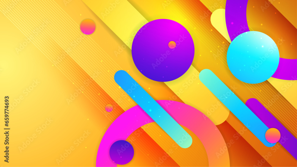 Poster colorful colourful vector abstract gradient geometric background with futuristic style