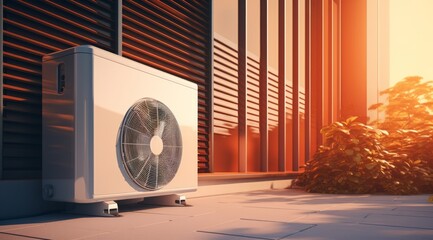 Cozy Home with Modern Air Conditioner: Comfort and Style Combined - obrazy, fototapety, plakaty