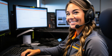 Dispatcher in Focus: Orchestrating Work Crews, Equipment, and Vehicles - obrazy, fototapety, plakaty