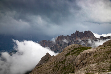 Lastoi De Formin and Cima Ambrizzola from the trail to Nuvolau refuge.
