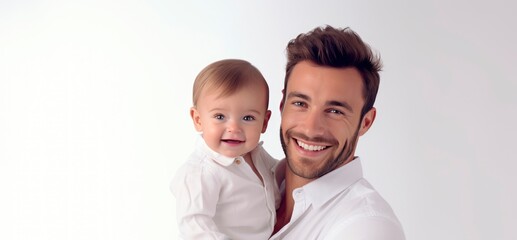 Portrait of a happy young father with his baby 
