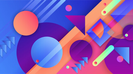 Colorful colourful gradient abstract background with geometric shape