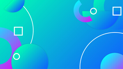 Blue green and purple violet gradient abstract background with geometric shape