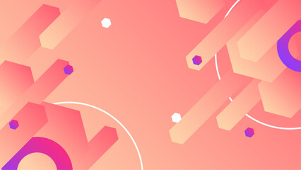 Pink peach and purple violet gradient abstract background with geometric shape