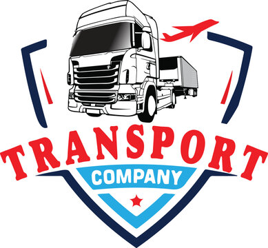 Free vector flat truck logo collection