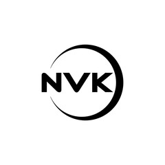 NVK letter logo design with white background in illustrator, cube logo, vector logo, modern alphabet font overlap style. calligraphy designs for logo, Poster, Invitation, etc.