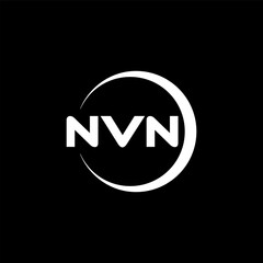 NVN letter logo design with black background in illustrator, cube logo, vector logo, modern alphabet font overlap style. calligraphy designs for logo, Poster, Invitation, etc.