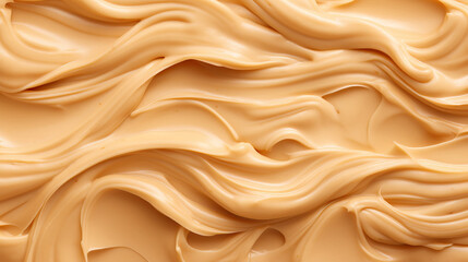 Creamy peanut butter as background, closeup. Food background - obrazy, fototapety, plakaty