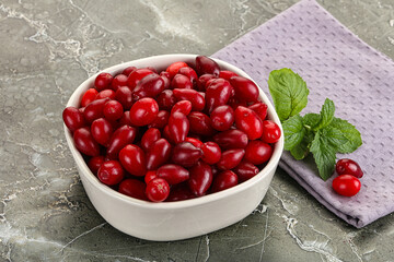 Ripe sweet and juicy cornus