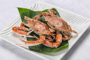 Yummy boiled crab in the plate
