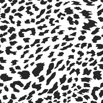 Abstract leopard seamless pattern. Animals trendy background. Monochrome black decorative texture for print, fabric, textile, wallpaper. Modern ornament of stylized skin. Vector illustration