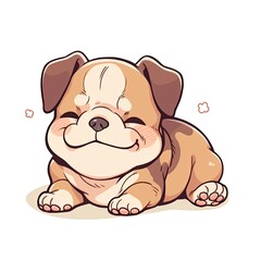 Fototapeta premium Cute bulldog in cartoon style