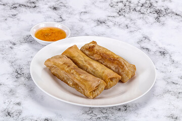 Traditional crispy fried stuffed springroll