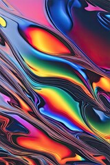 abstract colorful liquid metal background, AI generated
