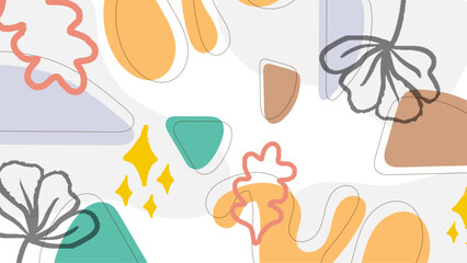 Minimalist abstract organic background colorful with element