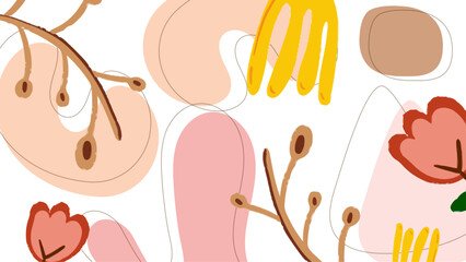 Abstract organic background vector flat design with colorful element