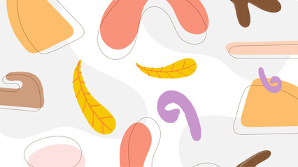 Vector colorful simple flat abstract organic background