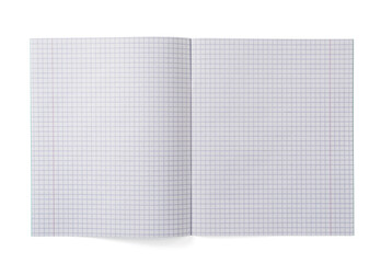 School Notebook with Millimeter Grid Pages Isolated on White Background. File with Clipping Path.