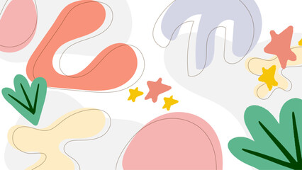 Colorful modern abstract organic background with cute element