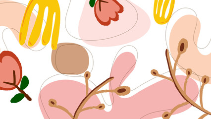 Vector abstract organic background colorful with elements