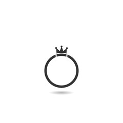 Crown circle icon with shadow