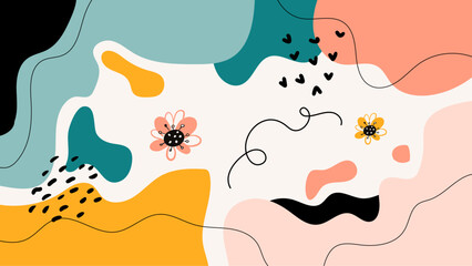 Vector illustration modern abstract colorful organic background