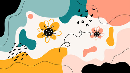 Vector abstract organic background colorful with elements