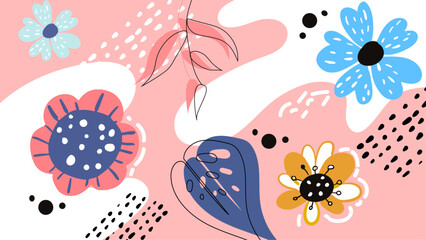 Vector abstract organic background colorful with elements