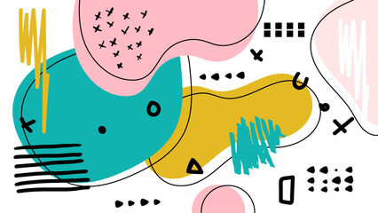 Abstract organic background colorful with floral and flower element