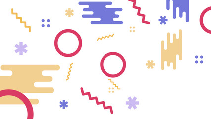 Colorful colourful abstract flat memphis geometric background vector with shapes with minimalist style