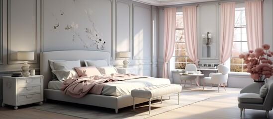 Illustration of a interior in a bedroom