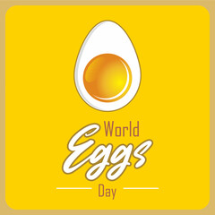 World Egg Day template design for banner, poster, background and social media post. International Food Day concept. Vector Illustration
