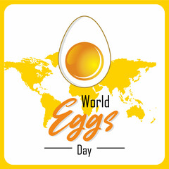 World Egg Day template design for banner, poster, background and social media post. International Food Day concept. Vector Illustration