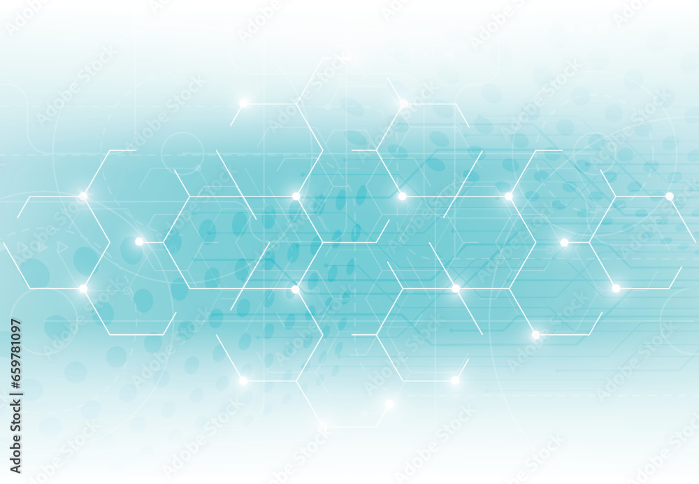 Aufkleber abstract science template. technology lines and dots connection background. wallpaper or banner with