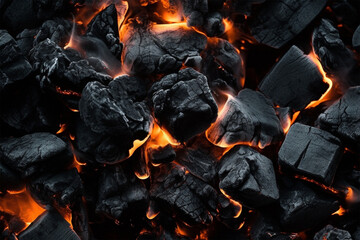 lots of smoldering coal - obrazy, fototapety, plakaty