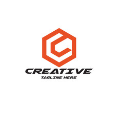 Modern and Minimal layered letter C logo, simple initial C monogram logo vector template