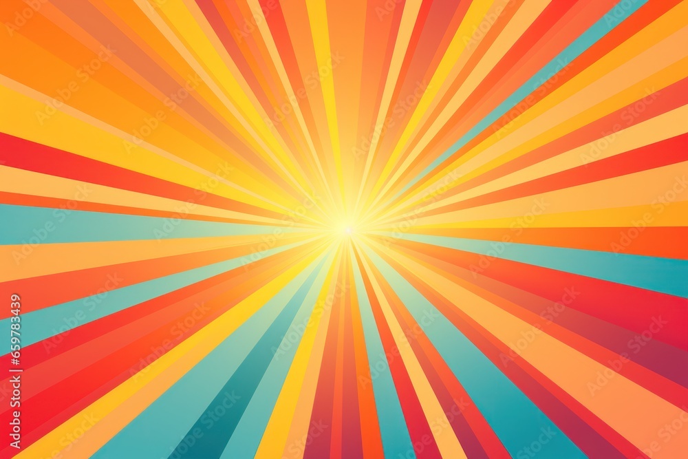 Aufkleber a vibrant and energetic sun burst background with a bright center. perfect for adding a burst of col
