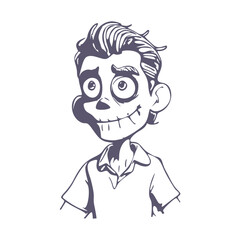 Cartoon young zombie monster. Funny and scary character