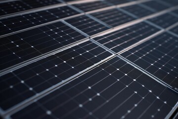 A detailed view of a solar panel, capturing the intricate design and technology. 
