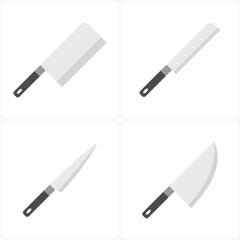 Vector design of four types of knives