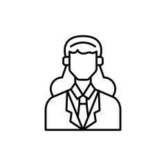 Businesswoman diversity people icon with black outline style. woman, businesswoman, business, office, happy, female, adult. Vector Illustration
