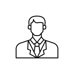 Businessman diversity people icon with black outline style. businessman, business, male, man, adult, people, professional. Vector Illustration