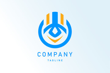 eye circle simple monogram wordmark emblem abstract minimalist modern logo vector illustration