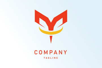 letter y simple monogram wordmark emblem abstract minimalist modern logo vector illustration
