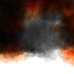 watercolor art background with orange and black