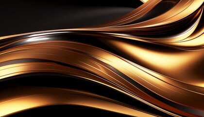 3d chrome gold luxury waves background